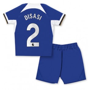 Chelsea Axel Disasi #2 Hjemmebanesæt Børn 2023-24 Kort ærmer (+ korte bukser)